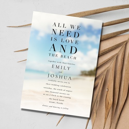 Simple Beach Wedding Invitation