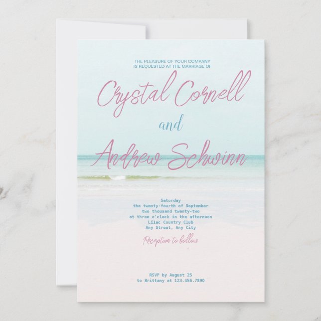 Simple Beach Wedding Invitation (Front)