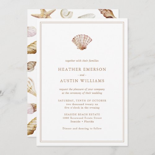 Simple Beach Wedding Invitation