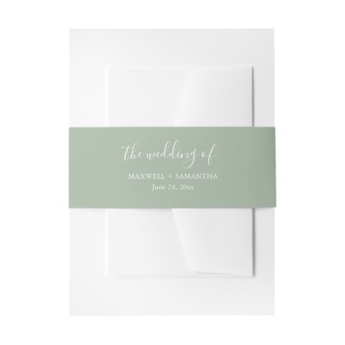 Simple Beach Wedding Invitation Belly Band