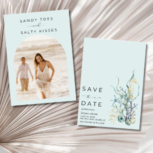 Simple Beach Wedding Photo Save the Date