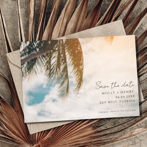 Simple Beach Wedding Photo Save The Date