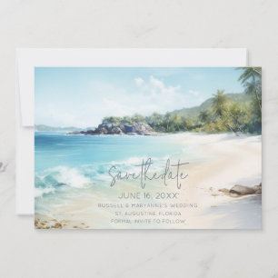 Simple Beach Wedding Photo Save the Date