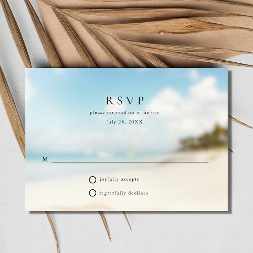 Simple Beach Wedding RSVP Card