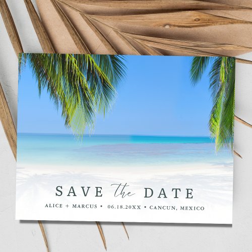 Simple Beach Wedding Save the Date Announcement Postcard