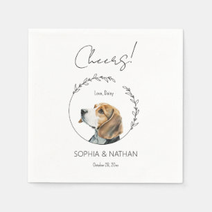 Simple Beagle Dog Wedding Cocktail Napkins