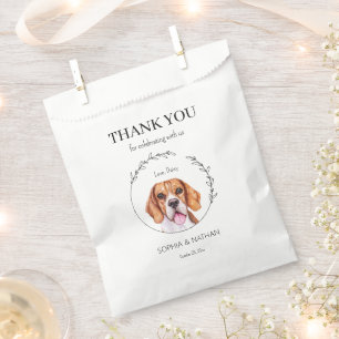 Simple Beagle Dog Wedding Thank You Favor Bag
