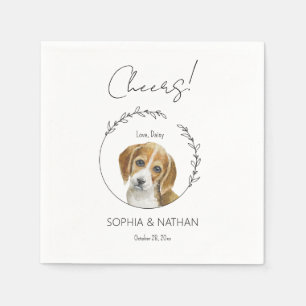 Simple Beagle Puppy Dog Wedding Cocktail Napkins