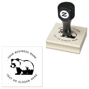 Simple bear Professional Bold Botanical Wreath Rubber Stamp