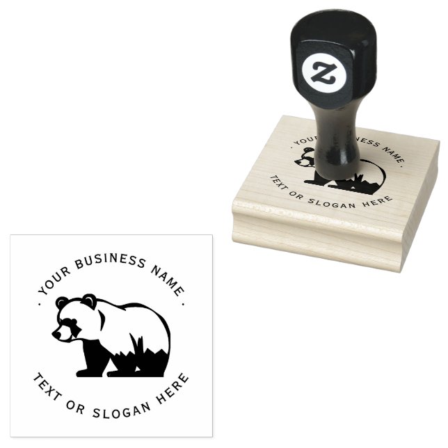 Simple bear Professional  Bold Botanical Wreath  Rubber Stamp (Stamped)