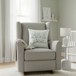 Simple Beatrix Potter Bunny Nursery  Throw Pillow