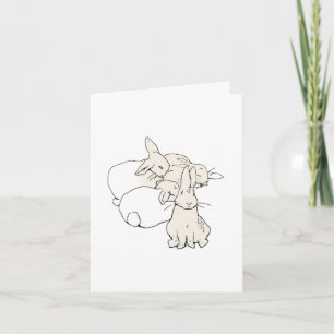 Simple Beatrix Potter Bunny Sketch Greeting Card