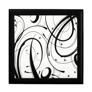 Simple Beautiful Black and White Scroll Gift Box