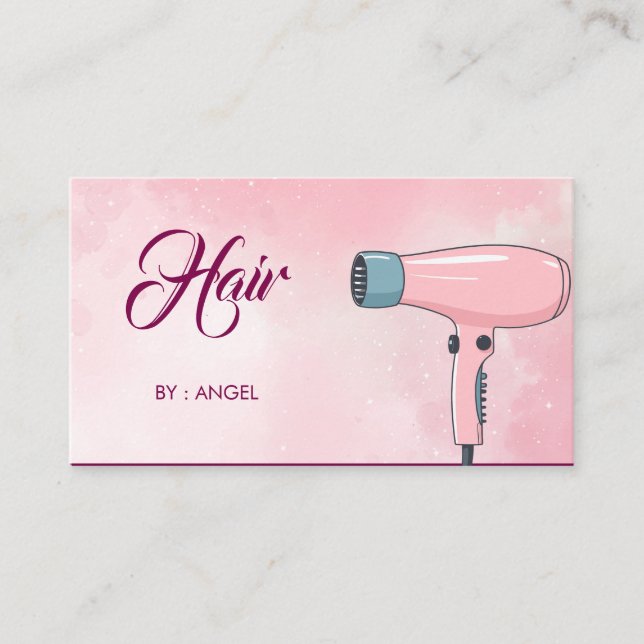 Simple Beautiful Pink Hair. Business Card (Front)