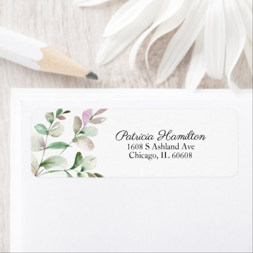 Simple Beautiful Watercolor Eucalyptus Greenery Label