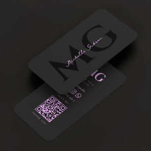 Simple Beauty Consultant Esthetician Black Purple Business Card