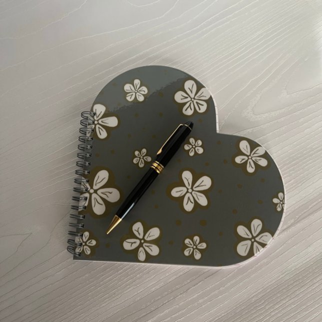 Simple Beauty Gray and White Forget Me Nots Notebook (Creator Uploaded)