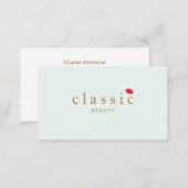 Simple Beauty Light Aqua Blue Red Lips Business Card (Front/Back)