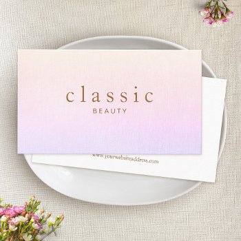 Simple  Beauty Pink Lavender Ombre Business Card by sm_business_cards at Zazzle