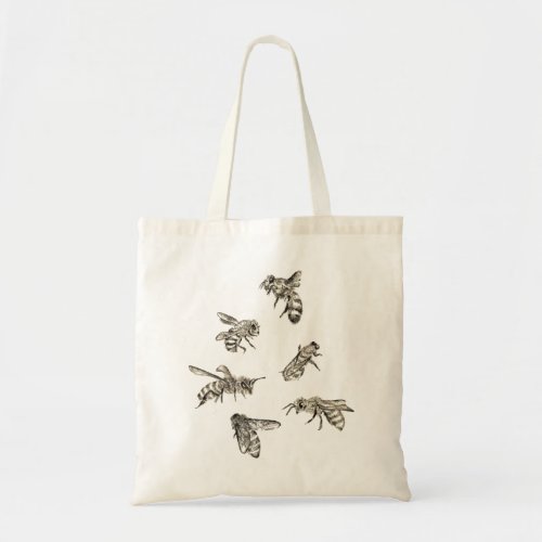 Simple Bee Drawings  Tote Bag
