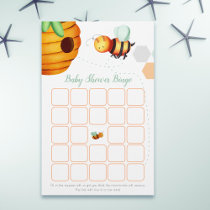 Simple Bee Neutral Baby Shower Bingo Card