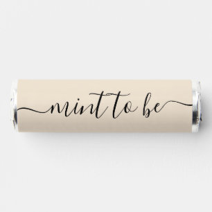 Simple Beige and Black "Mint to Be" Favor Label
