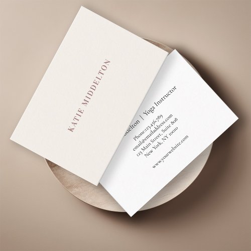 Simple beige_brown business card
