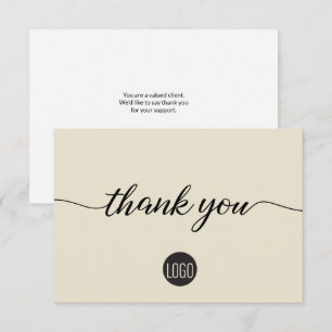 Simple Beige Business Customer Appreciation Thank You Card
