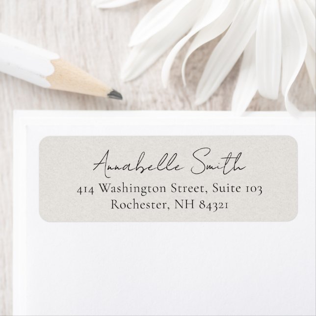 Simple Beige Classic Elegant Return Address Label (Insitu)