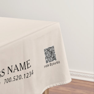 Simple Beige Company Logo Craft Show  Tablecloth