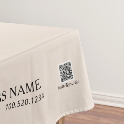 Simple Beige Company Logo Craft Show  Tablecloth