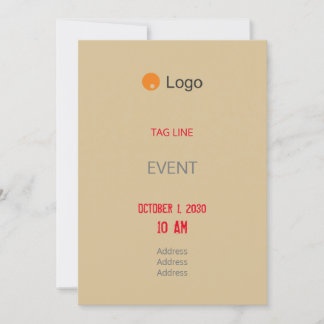 Simple Beige Corporate Invitation