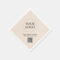 Simple Beige Custom Business Logo QR Code