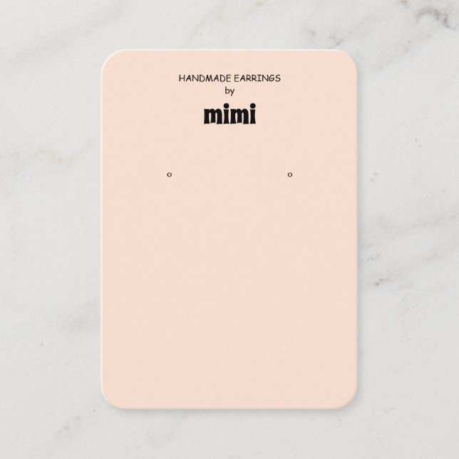 Simple Beige Earring Display  Business Card (Front)