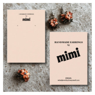 Simple Beige Earring Display  Business Card