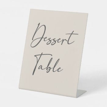 Simple Beige Elegant Wedding Dessert Table Sign by Oasis_Landing at Zazzle