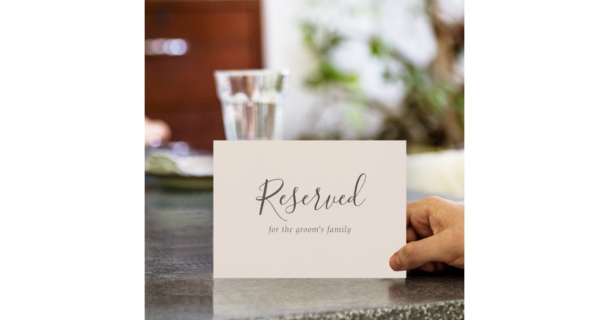 Simple Reserved. Sign Simple Beige Elegant Wedding Reserved Sign | Zazzle