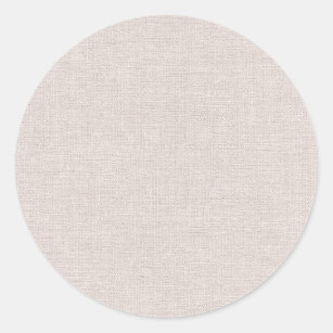Simple Beige Faux Linen  Blank Template Classic Round Sticker