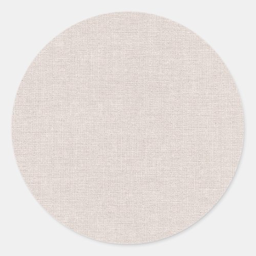 Simple Beige Faux Linen  Blank Template Classic Round Sticker