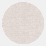 Simple Beige Faux Linen  Blank Template Classic Round Sticker