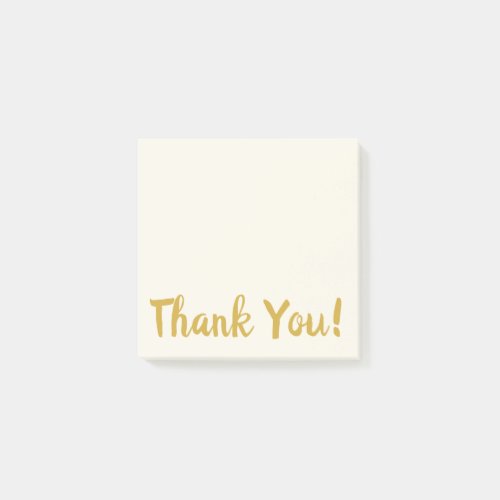 Simple Beige  Gold Thank You Notes
