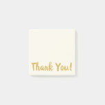 Simple Beige & Gold Thank You Post-it Notes