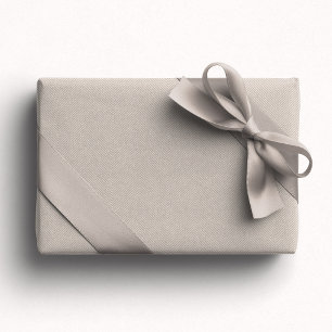 Simple beige herringbone tweed neutral holiday wrapping paper