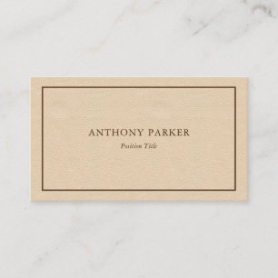 Simple Beige Leather Look Business Card