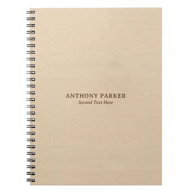 Simple Beige Leather Look   Notebook (Front)