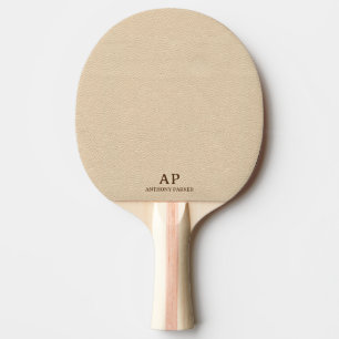 Simple Beige Leather Look Ping Pong Paddle
