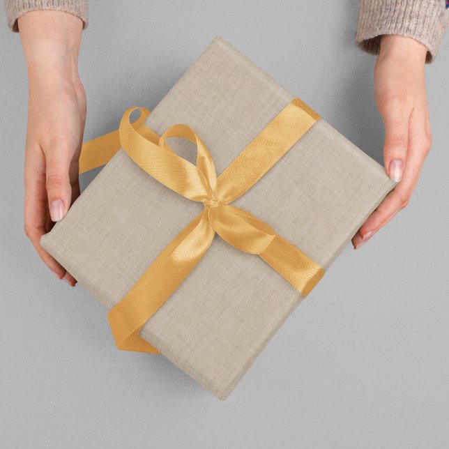 Simple Beige Linen Mushroom Texture  Wrapping Paper (Creator Uploaded)