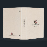 Simple Beige Linen & Stand in logo Mini Binder<br><div class="desc">Elegant minimalistic style with stand-in logo. Light beige linen with a logo in red and black.</div>