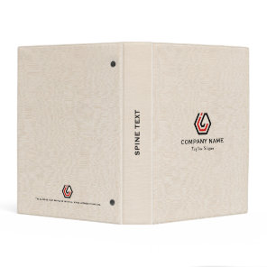 Simple Beige Linen & Stand in logo Mini Binder