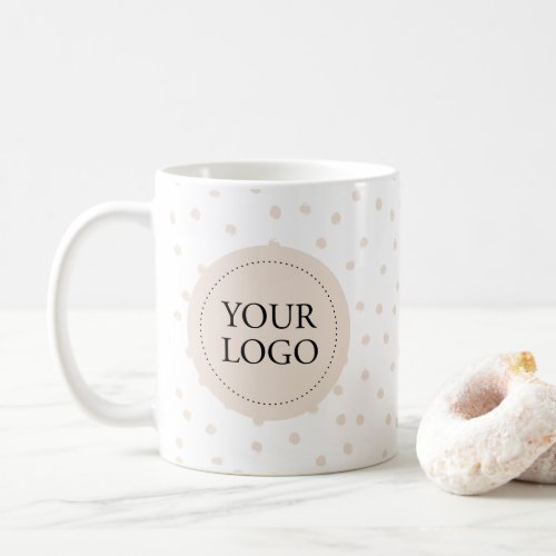 Simple Beige Minimal Business Logo Custom Coffee Mug